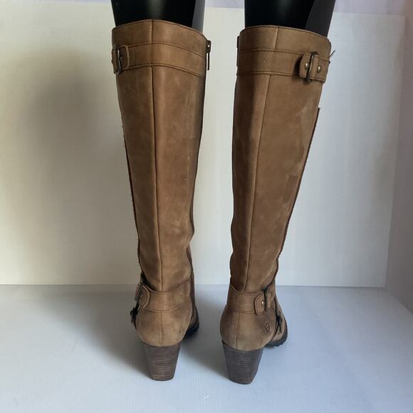 Børn Brown Leather Riding Boots Size 7 – Tall Knee-High Zip Buckle Equestrian - Picture 5 of 13